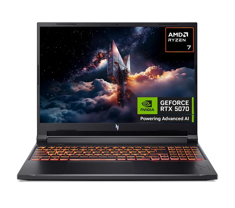Acer Nitro V16 AI ANV16-42 AMD Ryzen 7 260 16GB RAM 1TB SSD RTX 5070 16" Windows 11 Home Gaming Laptop, image 1 of 1