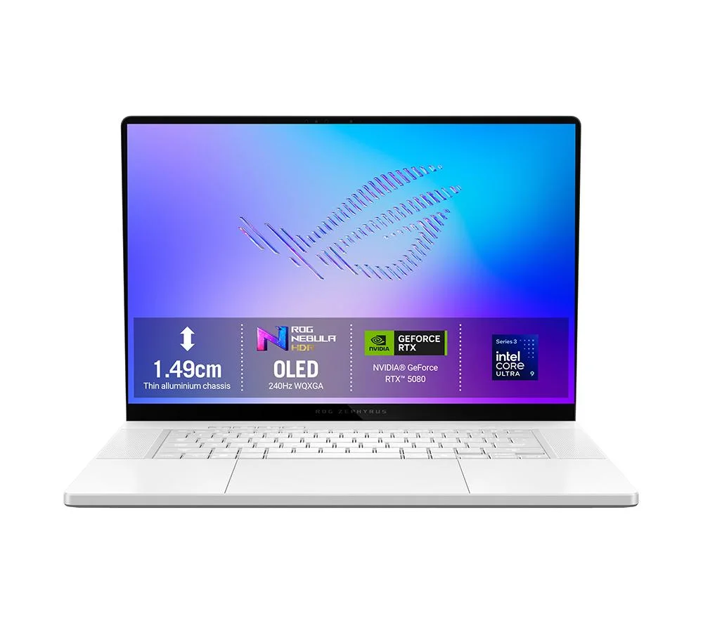 ASUS ROG Zephyrus G16 16" Gaming Laptop - Intel Core Ultra 9, RTX 5080, 2 TB SSD, White, image 1 of 1