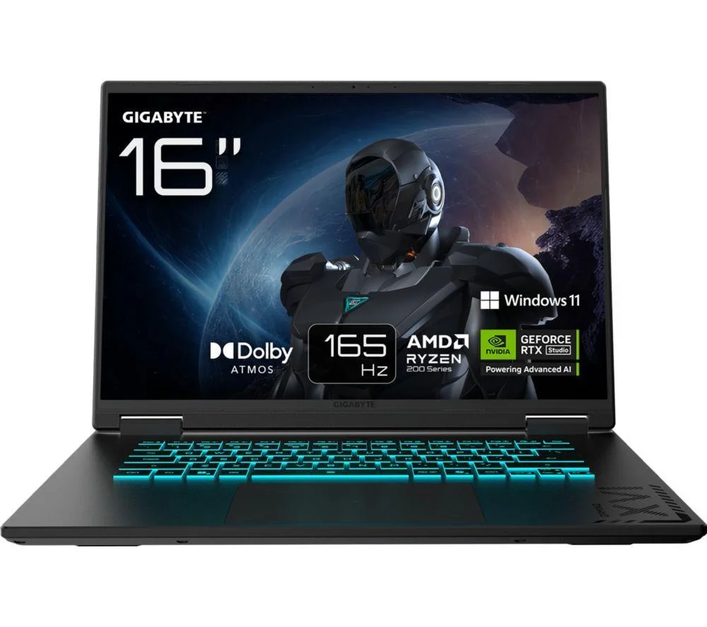 GIGABYTE A16 16" Gaming Laptop - AMD Ryzen 7, RTX 5060, 1 TB SSD, Black, image 1 of 1