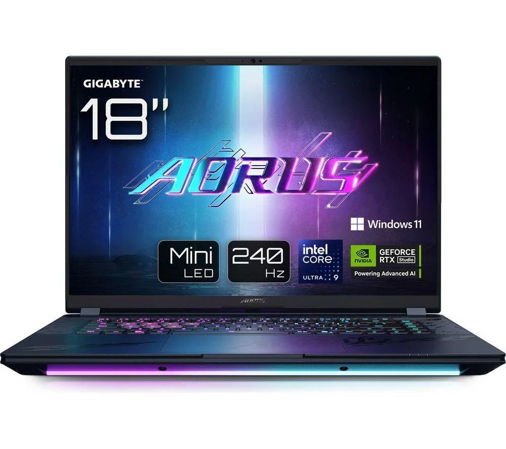 GIGABYTE AORUS MASTER 18 18" Gaming Laptop - Intel Core Ultra 9, RTX 5090, 2 TB SSD, Black, image 1 of 1