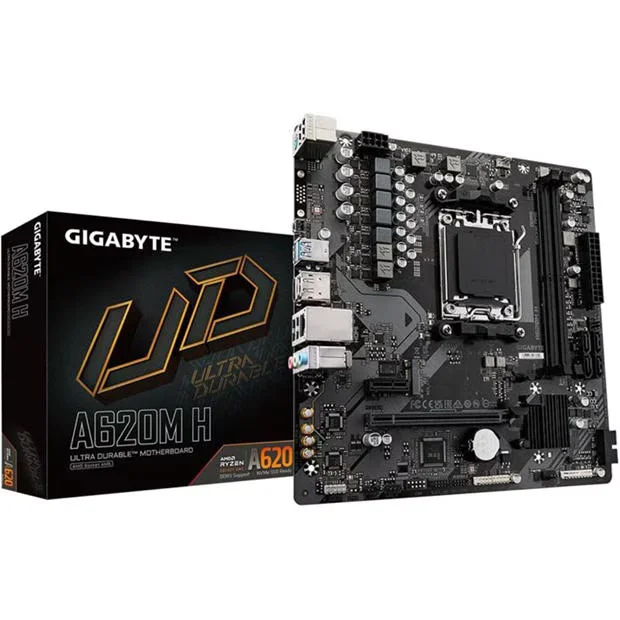 Gigabyte Technology A620M H Motherboard - Supports AMD Ryzen 8000 CPUs 5+2+2 Phases Digital VRM up to 7200MHz DDR5, image 1 of 1