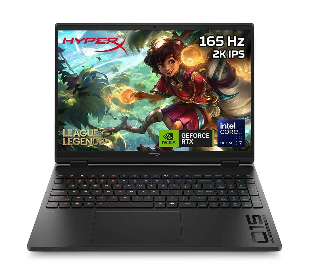HP HyperX OMEN 15" Gaming Laptop - Intel Core Ultra 7, RTX 5060, 512 GB SSD, Black, image 1 of 1