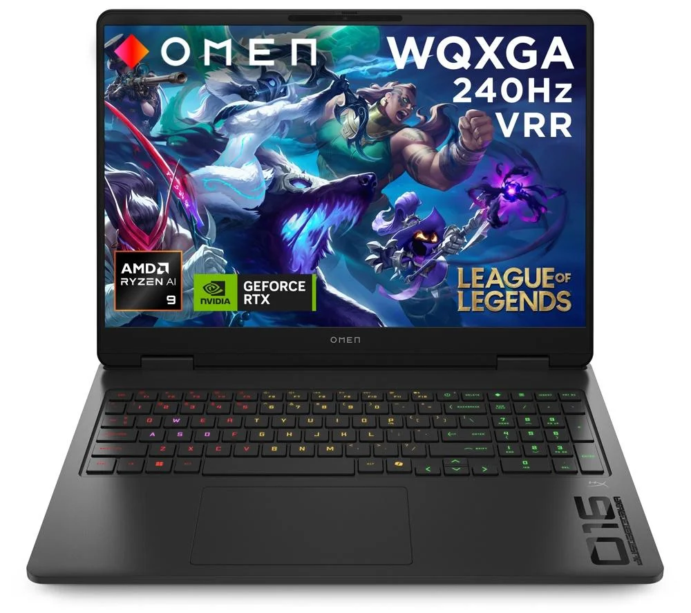 HP OMEN 16-ap0509na 16" Gaming Laptop - AMD Ryzen AI 9, RTX 5070, 1 TB SSD, Black, image 1 of 1