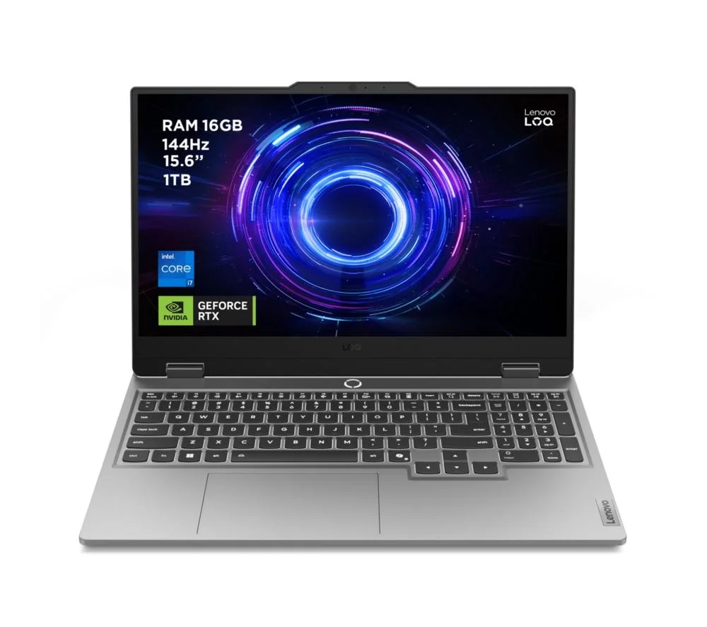 LENOVO LOQ 15" Gaming Laptop - Intel Core i7, RTX 5070, 1 TB SSD, Silver/Grey, image 1 of 1