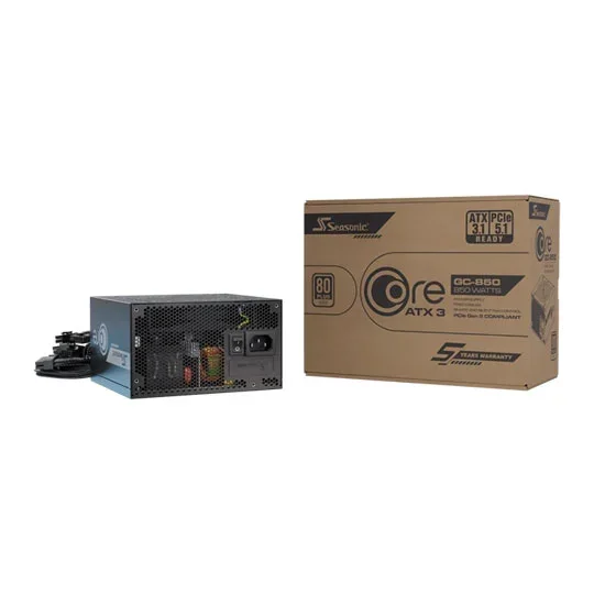 Seasonic CORE GC-750 750w ATX 3.1 80 Plus Gold Power Supply - Black - SRP-CGC751-A5A32SF, image 1 of 1