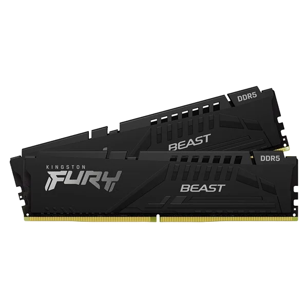 Kingston FURY Beast 32GB DDR5 Desktop Memory Kit in Black, 2 x 16GB, 6000MTs, PC5-48000, CL36, EXPO, image 1 of 1