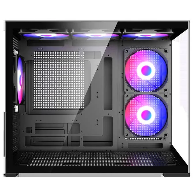 CiT Chasm Micro-ATX Gaming Case - Tempered Glass, 10 Degree Slanted Base, 6 x ARGB Fans - Black - CSCITCHASMBLK, image 1 of 1