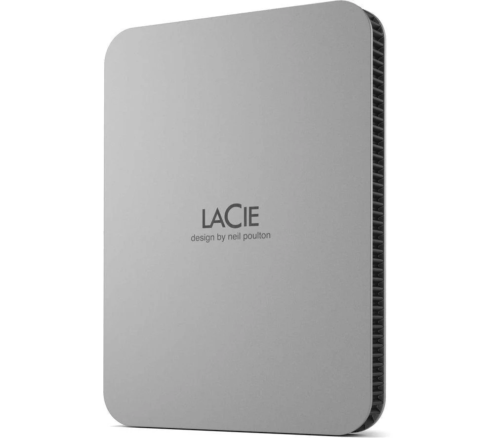 LACIE Mobile Drive V2 Portable Hard Drive - 1 TB, Silver, Silver/Grey, image 1 of 1