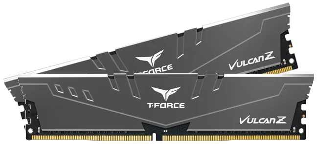 Team T-Force Vulcan Z Grey 16GB DDR4 Dual Channel Desktop Memory Kit, 2 x 8GB, 3200Mhz, PC4-25600, CL16, 1.35V, in Grey, image 1 of 1