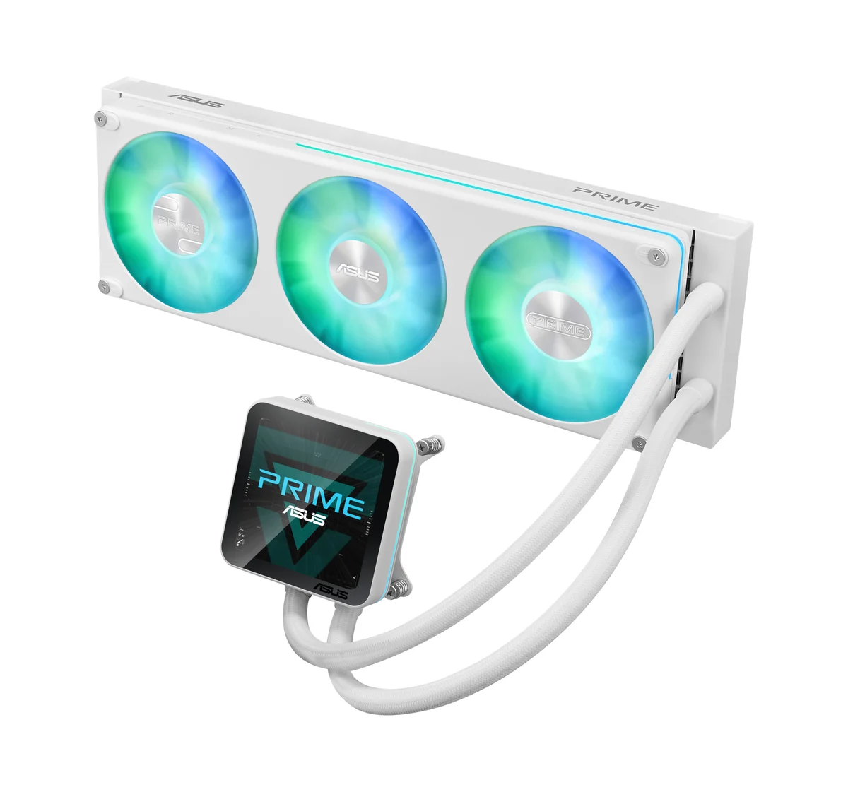ASUS PRIME LC II 360 ARGB LCD 360mm All-in-One Liquid CPU Cooler - White - 90RC01Q2-B0EAY0, image 1 of 1