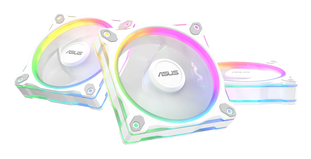 ASUS Prime MR120 ARGB Reverse 120mm PWM Case Fan Triple Pack – White – 90DA00L3-B09020, image 1 of 1
