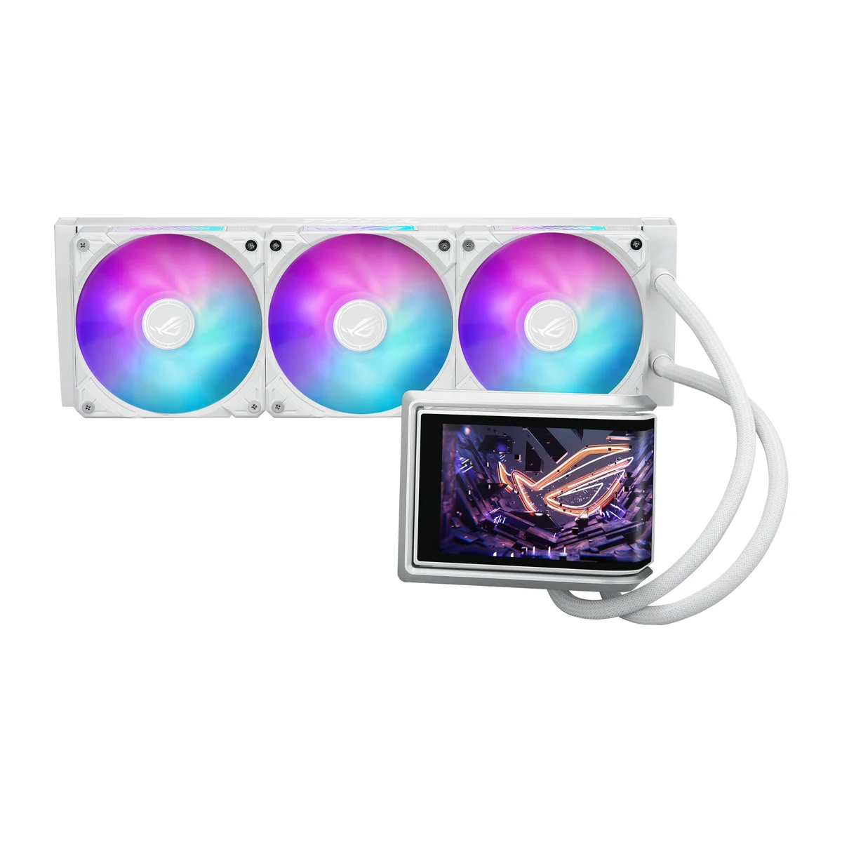 ASUS ROG Ryuo IV 360 ARGB AIO Liquid CPU Cooler with 6.67" Curved AMOLED Display - White, image 1 of 1