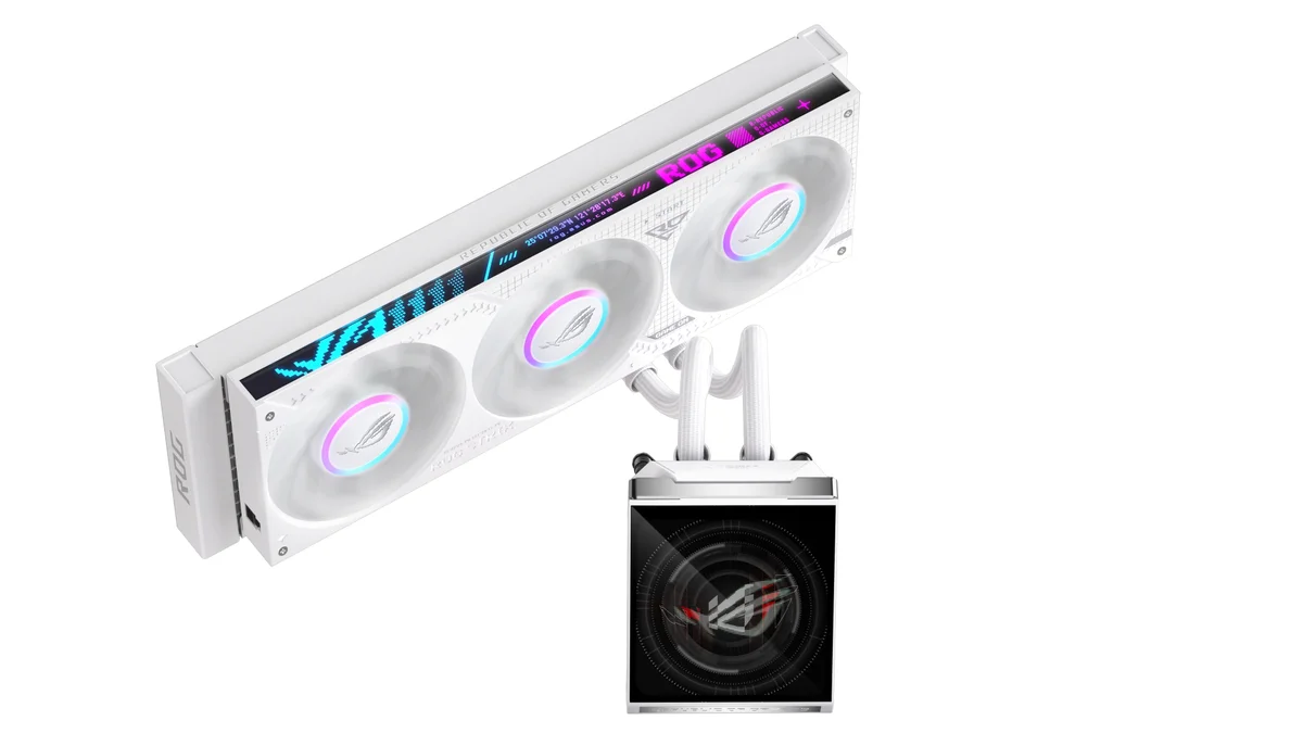 ASUS ROG STRIX SLC IV 360 ARGB LCD 360mm All-in-One Liquid CPU Cooler - White - 90RC01S2-B0EAY0, image 1 of 1