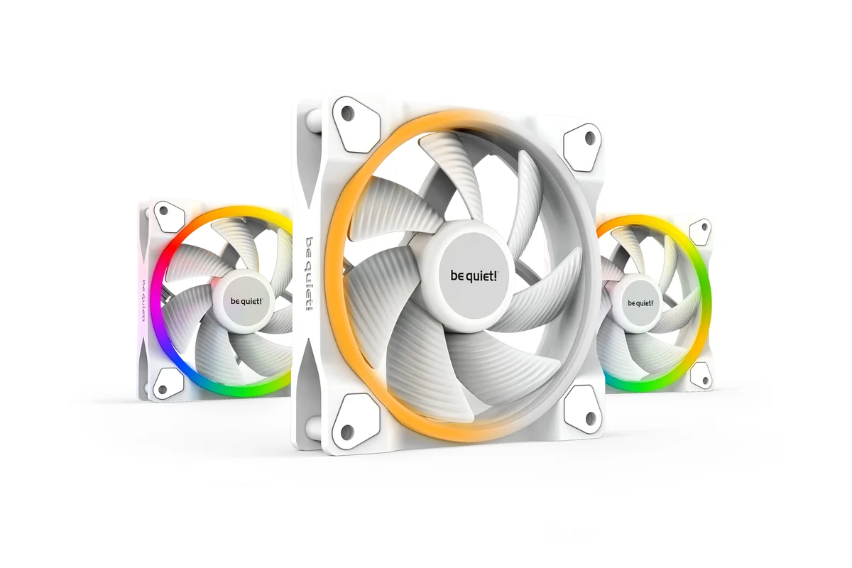 be quiet! Light Wings ARGB 120mm PWM Triple Pack Fan - White - BL100, image 1 of 1