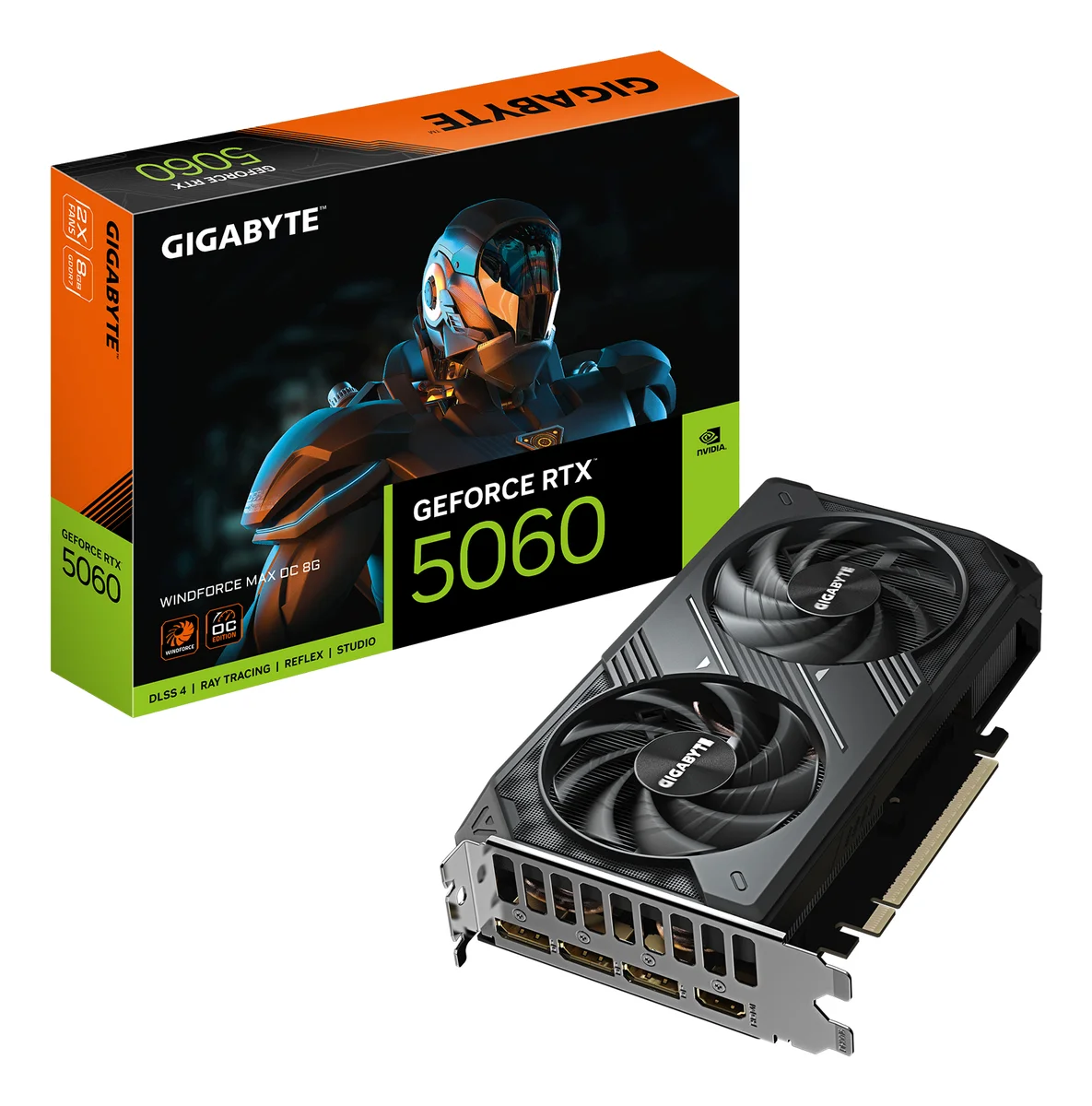 Gigabyte GeForce RTX 5060 WINDFORCE MAX OC 8GB Graphics Card - GV-N5060WF2MAX OC-8GD, image 1 of 1