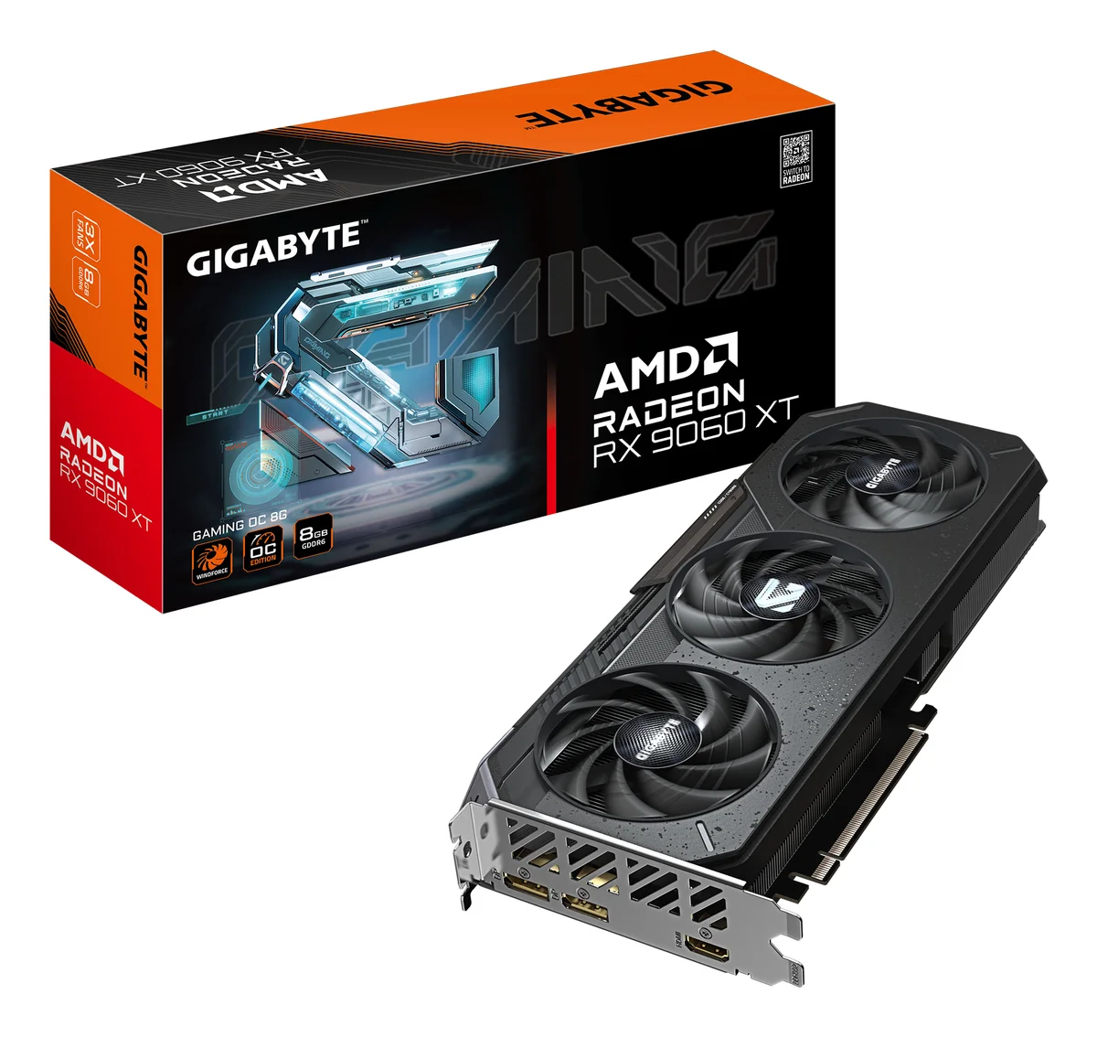 Gigabyte Radeon RX 9060 XT GAMING OC 8G GDDR6 8GB Graphics Card - GV-R9060XTGAMING OC-8GD, image 1 of 1
