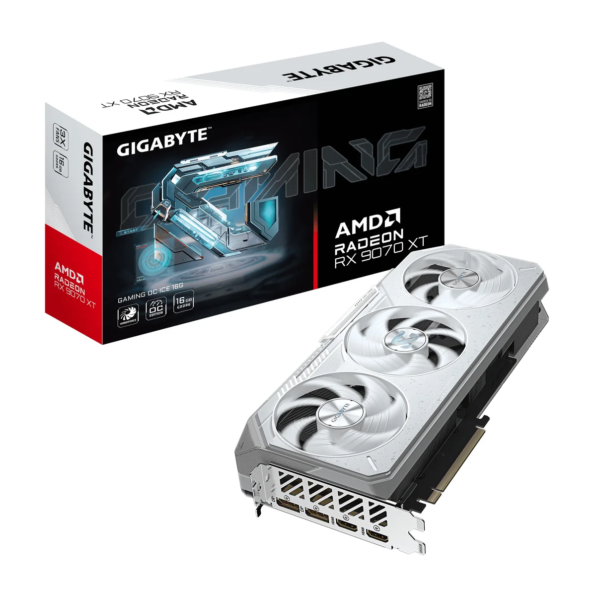GIGABYTE Radeon RX 9070 XT GAMING OC ICE 16G Graphics Card - 16GB GDDR6 White - GV-R907XGAMINGOCICE-16GD, image 1 of 1