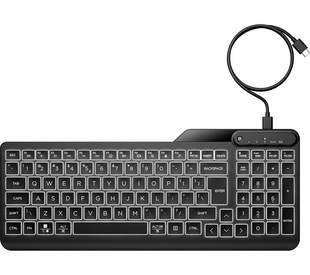 HP 400 Backlit Keyboard - Black, image 1 of 1