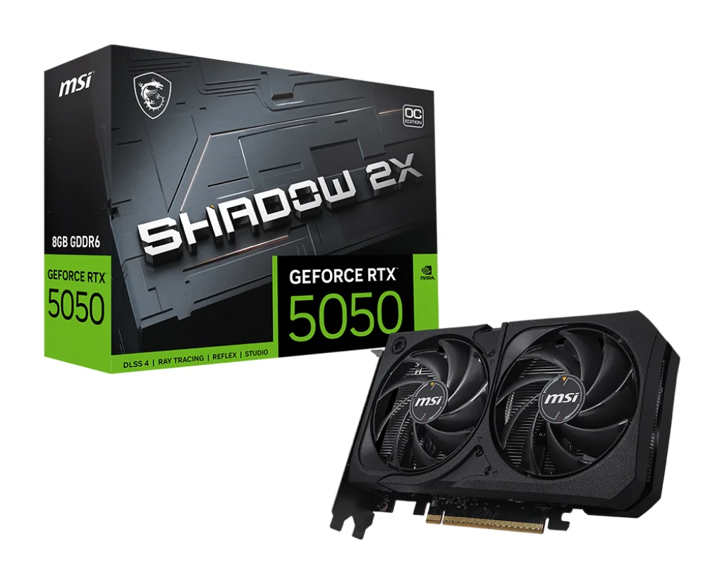 MSI GeForce RTX 5050 8G SHADOW 2X OC NVIDIA 8GB GDDR6 Graphics Card - G5050-8S2C, image 1 of 1