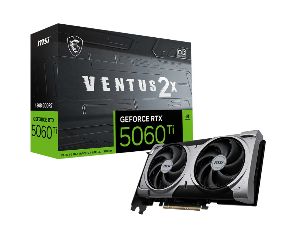 MSI GeForce RTX 5060 Ti 16G VENTUS 2X OC PLUS 16GB GDDR7 Graphics Card - G506T-16V2CP, image 1 of 1