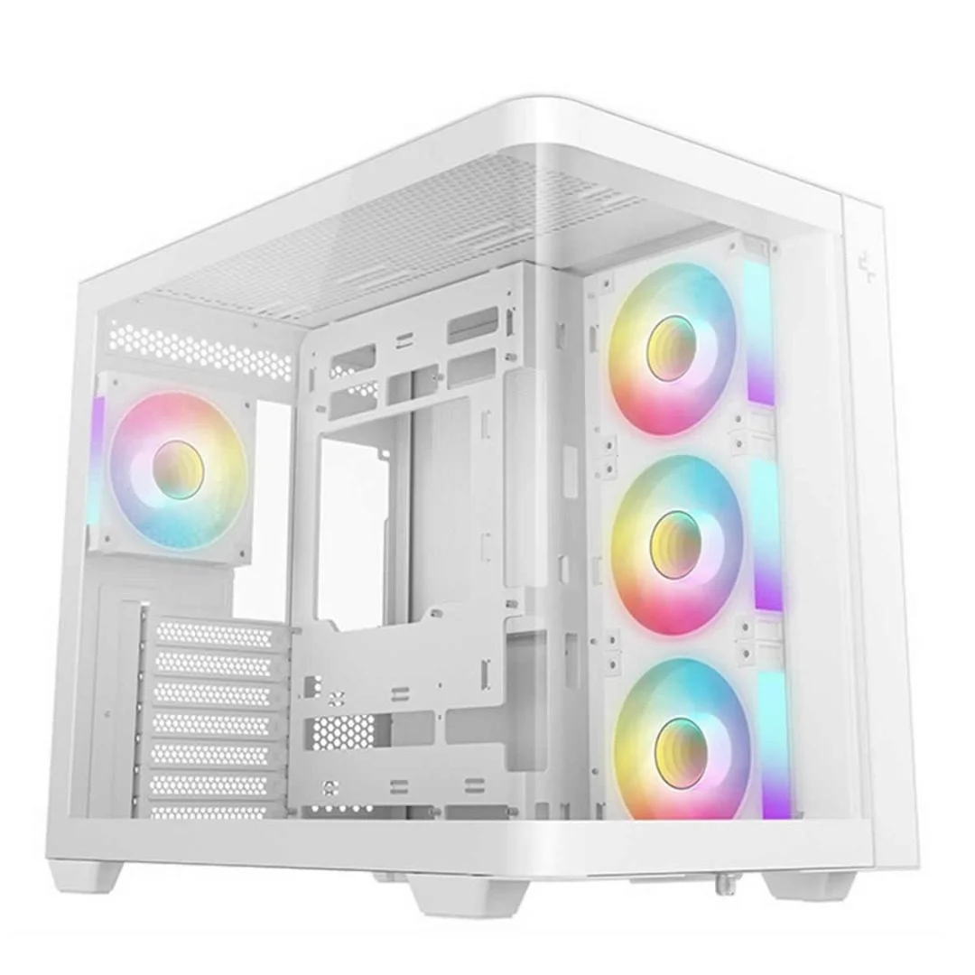 DeepCool CG530U 4F Mid Tower ATX Case - White Tempered Glass 2x USB 3.0, image 1 of 1