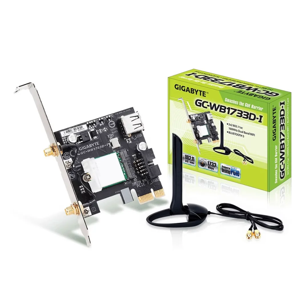 Gigabyte GC-WB1733D-I Wireless AC1750 Bluetooth 5.0 Dual Band PCI-Express WiFi Card, image 1 of 1