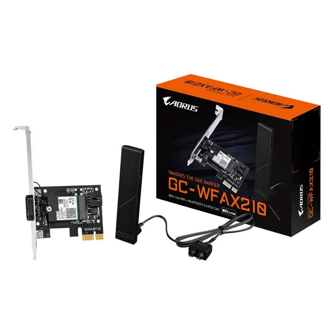 Gigabyte GC-WFAX210 Intel WiFi 6E AX210 Bluetooth 5.2 WIFI PCI-Express Card, image 1 of 1