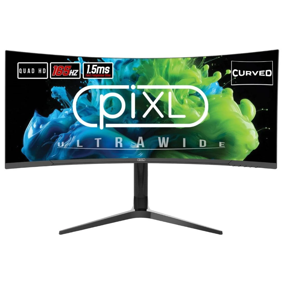 piXL 34 Inch Ultrawide Curved 165Hz 1.5ms Gaming Monitor - Height Adjustable, image 1 of 1