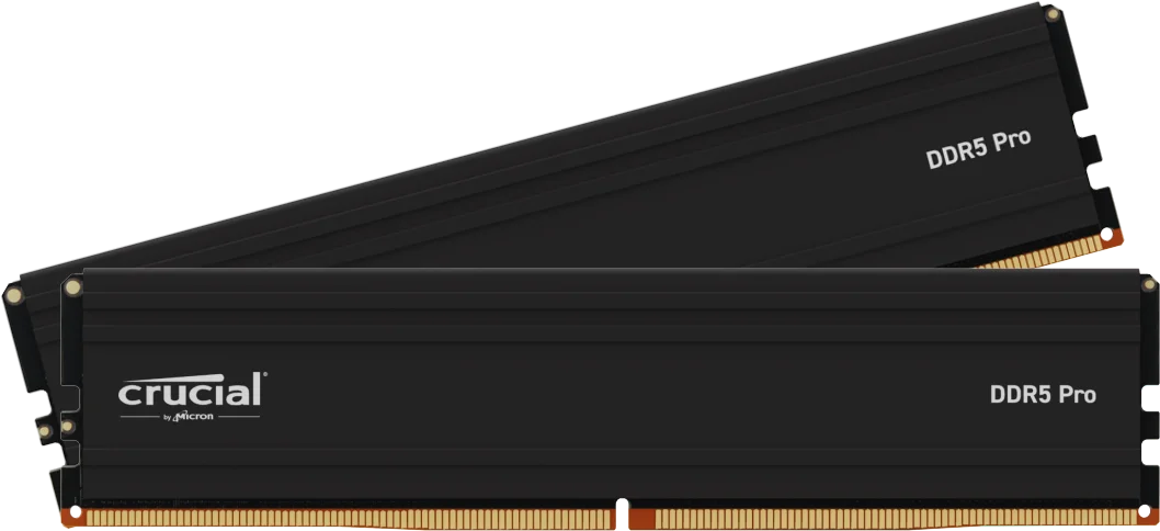 Crucial Pro 32GB DDR5 Desktop Memory Kit, 2 x 16GB, 6000MTs, PC5-48000, CL48, 1.1V, image 1 of 1