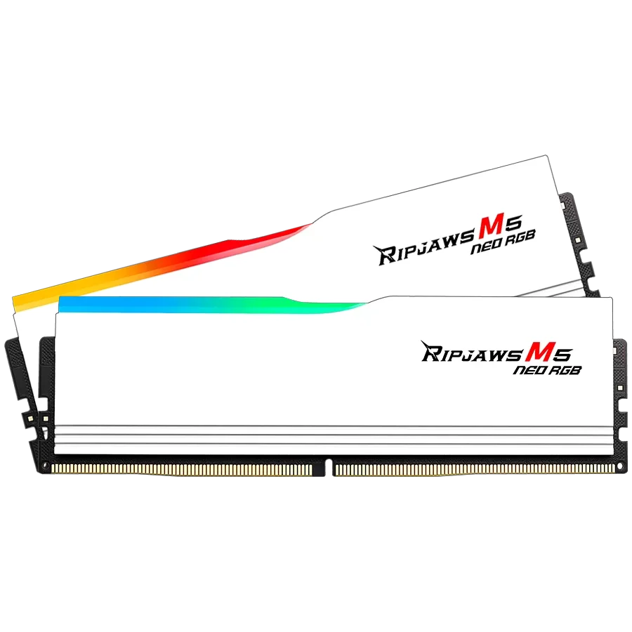 G.Skill Ripjaws M5 Neo RGB 32GB DDR5 Desktop Memory Kit in White, 2 x 16GB, 6000MTs, PC5-48000, CL28, 1.4V, image 1 of 1