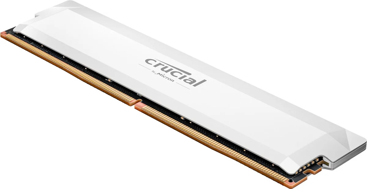 Crucial Pro DDR5-6000 16GB UDIMM: OC Gaming Memory White CP16G60C36U5W, image 1 of 1