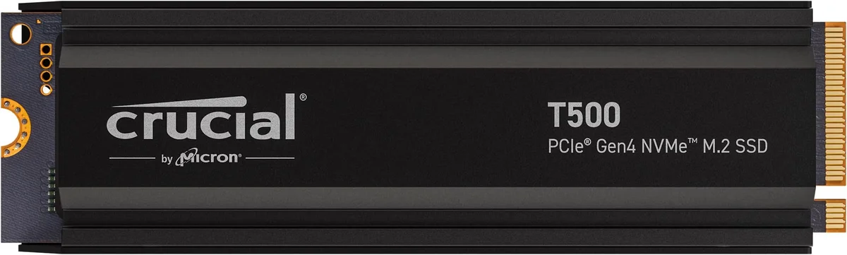 Crucial T500 4TB PCIe Gen4 NVMe M.2 SSD with heatsink CT4000T500SSD5, image 1 of 1