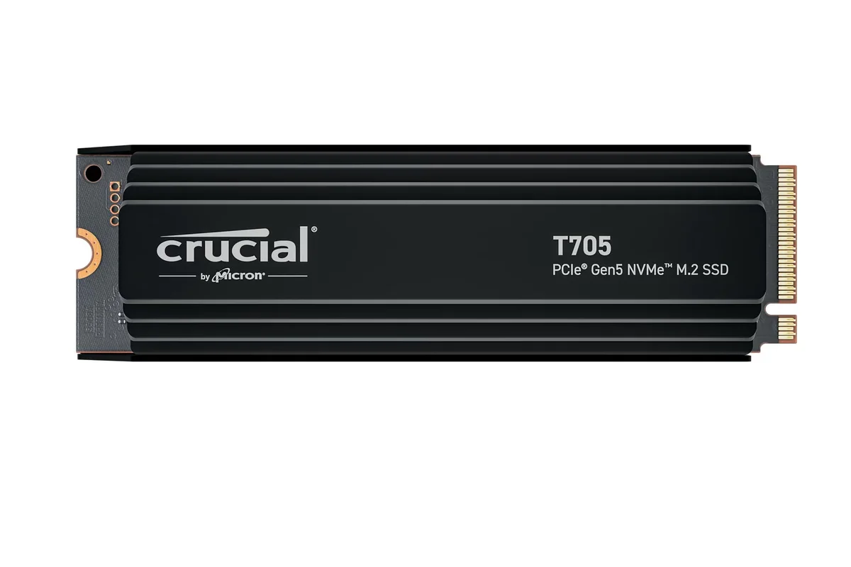 Crucial T705 2TB PCIe Gen5 NVMe M.2 SSD with heatsink CT2000T705SSD5, image 1 of 1