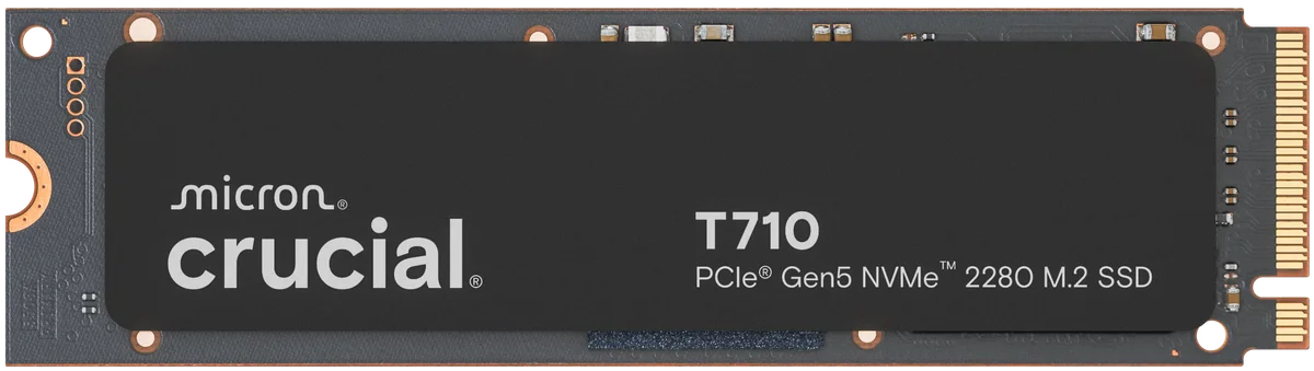 Crucial T710 4TB PCIe Gen5 NVMe 2280 M.2 SSD CT4000T710SSD8, image 1 of 1